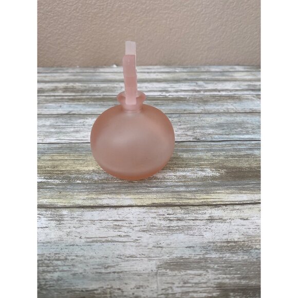 Set of 2 Frosted Pink Glass Perfume Bottles Set w/Stoppers Y2K Vanity Decor 3.5” - Picture 9 of 12